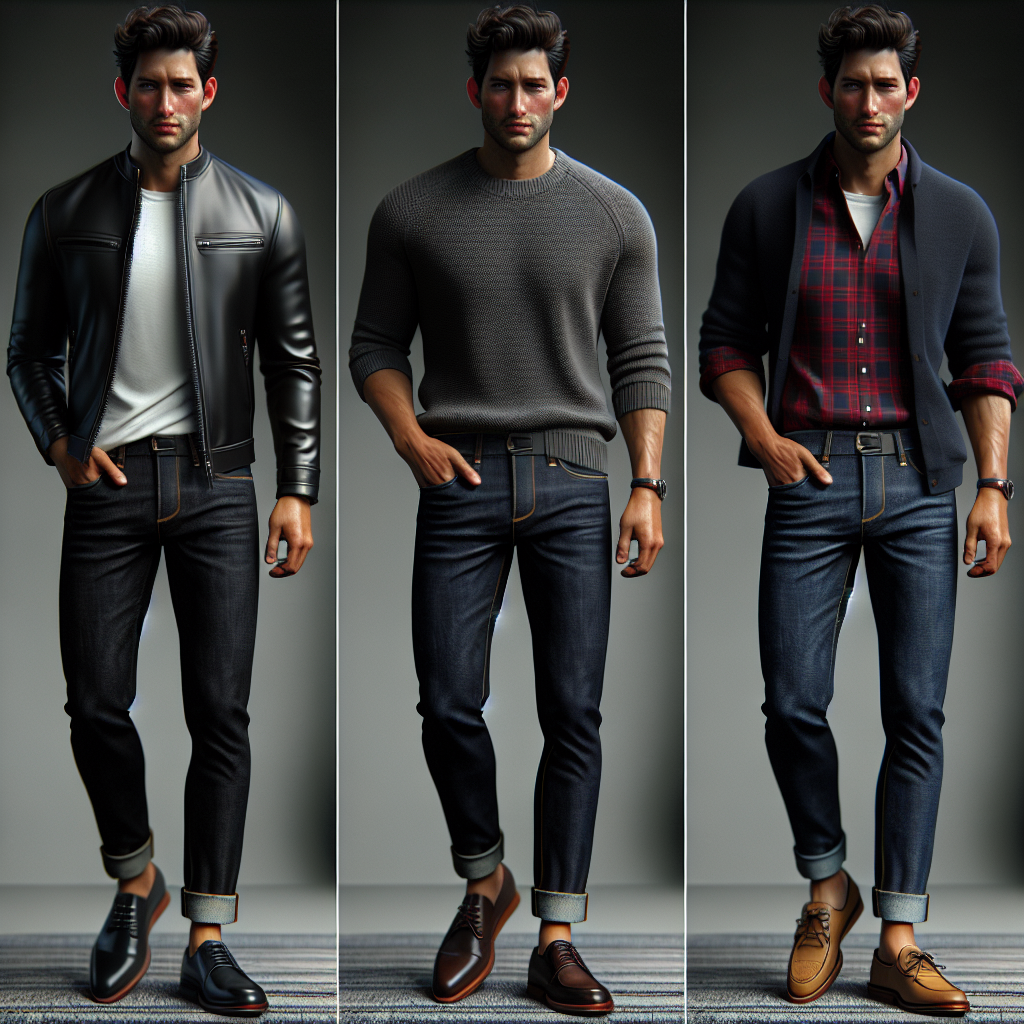 Outfits With Dark Blue Jeans For Guys